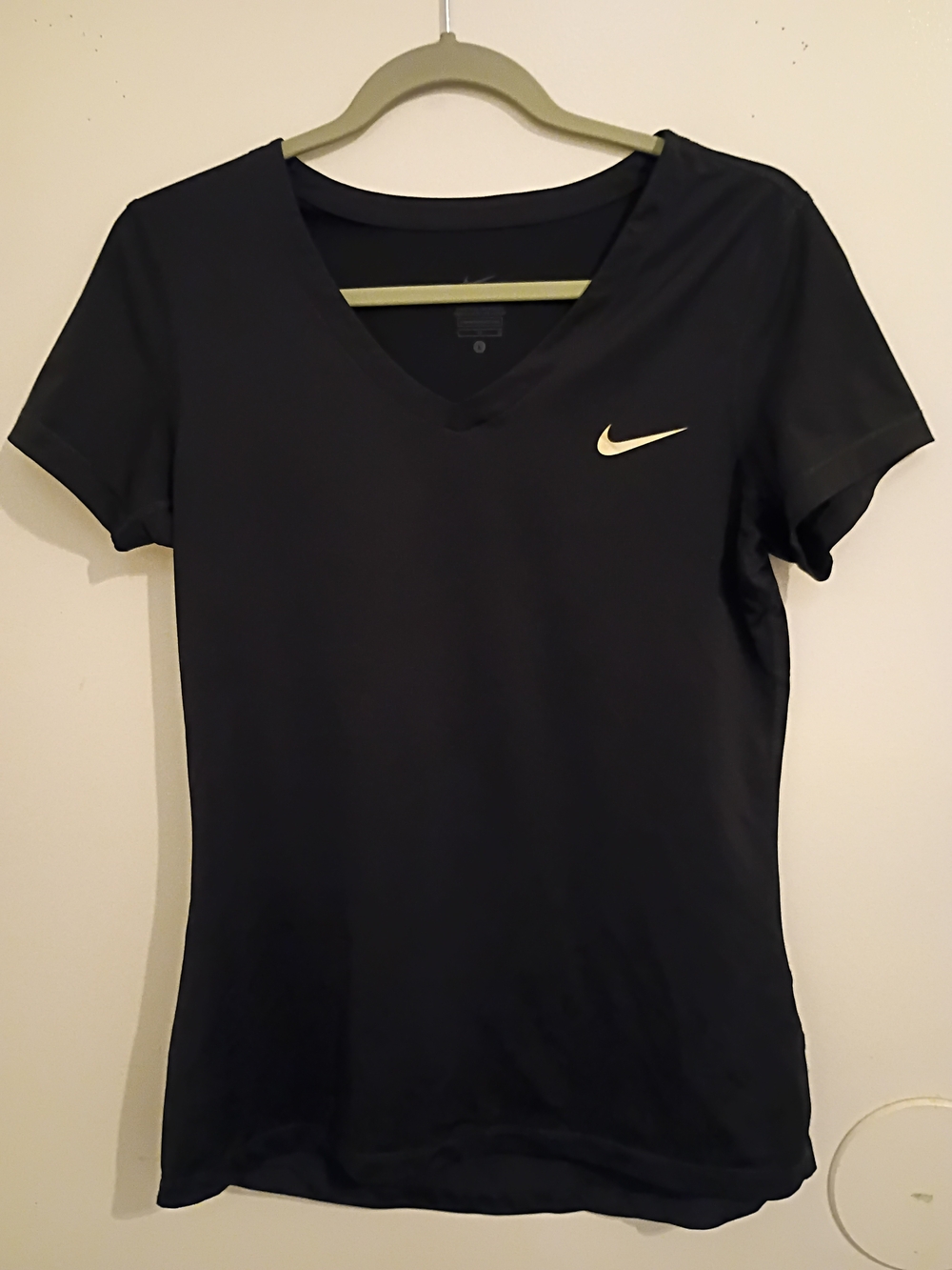 Nike‎ Women's Black V-Neck Dri-FIT Tee Sz L